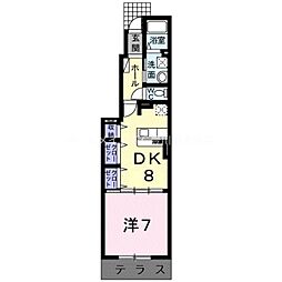 サンリット・グレイス 1DKの間取図画像