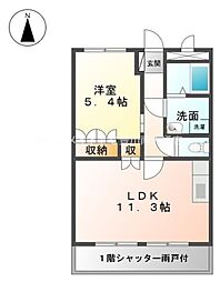 ウィステリアL 1LDKの間取図画像