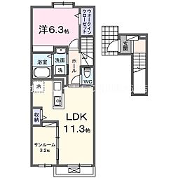 マイクレリア 1LDKの間取図画像