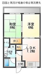 SSコーポLUNA 2LDKの間取図画像