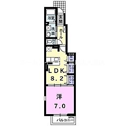フラン・ディーアA 1LDKの間取図画像