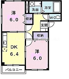 ファミールハイム 2DKの間取図画像