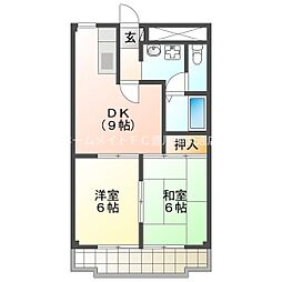 タワーロイヤル 2DKの間取図画像