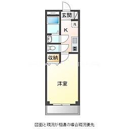ライフパークアレイ 1Kの間取図画像