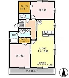 リアン 2LDKの間取図画像