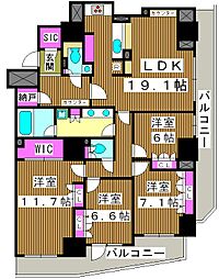 パークアクシス滝野川ラブリーズ 4LDKの間取図画像