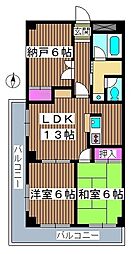 リス・ブラン・ド舟渡 2SLDKの間取図画像