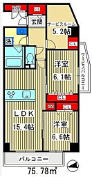 デラーノ 2階2SLDKの間取り