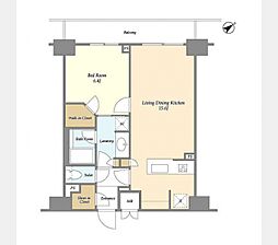ラティエラ板橋 1LDKの間取図画像