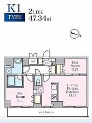 S-RESIDENCE板橋大山clair 2LDKの間取図画像