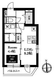 板橋区蓮根1丁目マンション 1LDKの間取図画像
