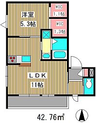 Lumiele 1LDKの間取図画像