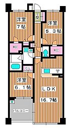 ParkCube平和台 3LDKの間取図画像