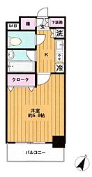 パークサイド九段 2階1Kの間取り