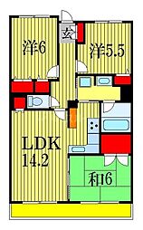 東武野田線 塚田駅 徒歩7分の賃貸マンション 5階3LDKの間取り