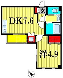 東葉高速鉄道 西船橋駅 徒歩3分の賃貸マンション 8階1DKの間取り