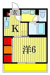 JR総武線 西船橋駅 徒歩20分の賃貸マンション 2階1Kの間取り