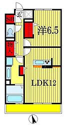 JR総武線 西船橋駅 徒歩18分の賃貸アパート 2階1LDKの間取り
