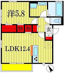 JR総武線 西船橋駅 徒歩11分の賃貸アパート 3階1LDKの間取り