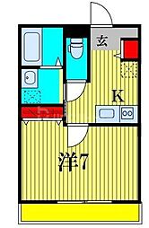 JR総武線 西船橋駅 徒歩18分の賃貸マンション 3階1Kの間取り