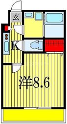 JR総武線 船橋駅 徒歩15分の賃貸アパート 1階1Kの間取り