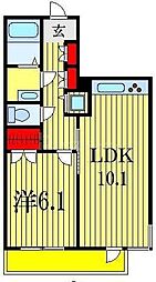 JR総武線 西船橋駅 徒歩6分の賃貸マンション 5階1LDKの間取り