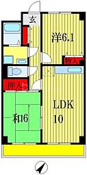 東葉高速鉄道 飯山満駅 徒歩10分の賃貸マンション 3階2LDKの間取り