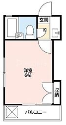 JR総武本線 船橋駅 徒歩22分の賃貸アパート 2階1Kの間取り