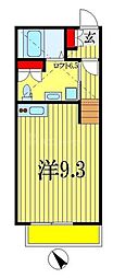 JR総武線 下総中山駅 徒歩7分の賃貸アパート 1階ワンルームの間取り