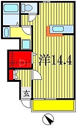 JR総武線 下総中山駅 徒歩25分の賃貸アパート 1階ワンルームの間取り