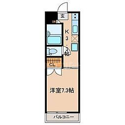JR総武線 船橋駅 徒歩16分の賃貸アパート 3階1Kの間取り