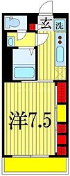 京成松戸線 前原駅 徒歩9分の賃貸アパート 1階1Kの間取り