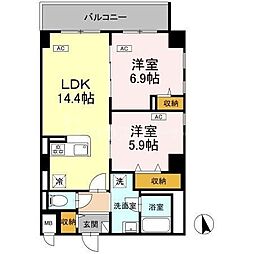 東葉高速鉄道 西船橋駅 徒歩4分の賃貸マンション 4階2LDKの間取り