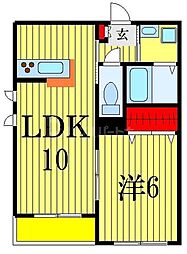 JR総武線 船橋駅 徒歩13分の賃貸マンション 3階1LDKの間取り