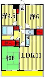 レジョンドール船橋 3LDKの間取図画像