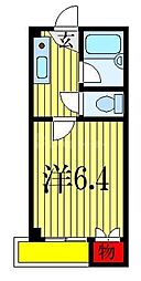 オークマンション 1Kの間取図画像