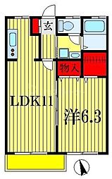 グラーツ参番館 1LDKの間取図画像