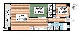 海神コーポ 2LDKの間取図画像