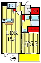 ベルヴュコート津田沼 1LDKの間取図画像