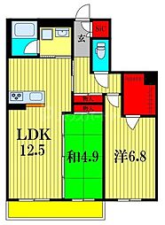 NレジデンスI 00205 2LDKの間取図画像