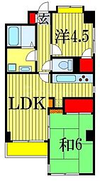 アーバンヴィラ 2LDKの間取図画像