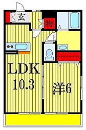 イーストパレスY-7 1LDKの間取図画像