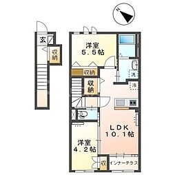 爽海Ｌｉｅｎ（ソウカイリアン） 2階2LDKの間取り