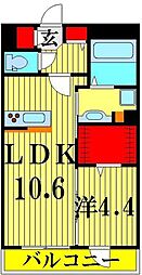 roi del oursIII 1階1LDKの間取り