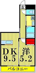 ＥＭＳ 1階1DKの間取り