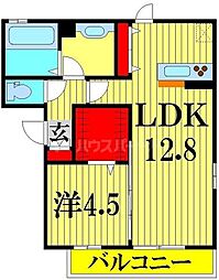 グリーンパーク 1階1LDKの間取り