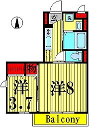 アーバンコート 2階2Kの間取り