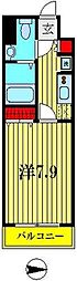 コンフォリア谷塚 10階1Kの間取り