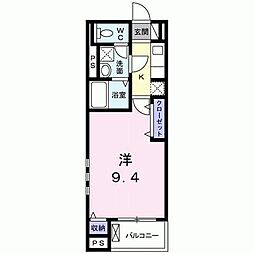 リュー・セレノ 4階1Kの間取り