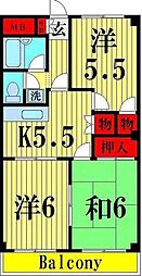 第二立原マンション 3Kの間取図画像